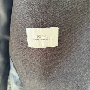 KOAJ Grey Wool-Look Coat Size L – Classic Minimalist Winter Jacket